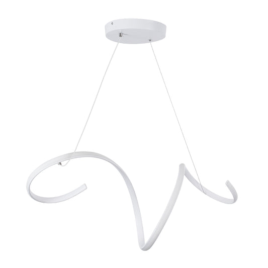 SPIRALE 61284 Κρεμαστό Φωτιστικό Οροφής Design LED CCT 75W 8400lm 300° AC 220-240V - Εναλλαγή Φωτισμού μέσω Τηλεχειριστηρίου All In One Ψυχρό 6000k+Φυσικό 4500k+Θερμό 2700k Dimmable Μ72 x Π25 x Υ30cm - Λευκό