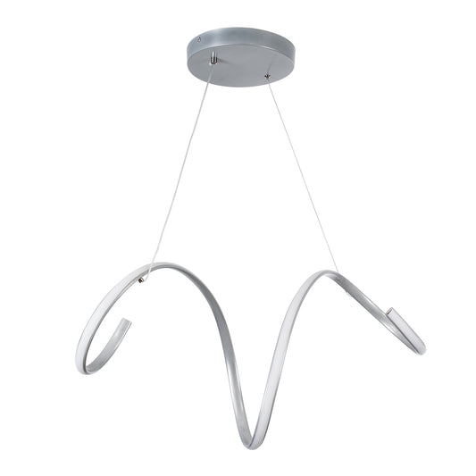 SPIRALE 61285 Κρεμαστό Φωτιστικό Οροφής Design LED CCT 75W 8400lm 300° AC 220-240V - Εναλλαγή Φωτισμού μέσω Τηλεχειριστηρίου All In One Ψυχρό 6000k+Φυσικό 4500k+Θερμό 2700k Dimmable Μ72 x Π25 x Υ30cm - Νίκελ Ασημί Βούρτσας