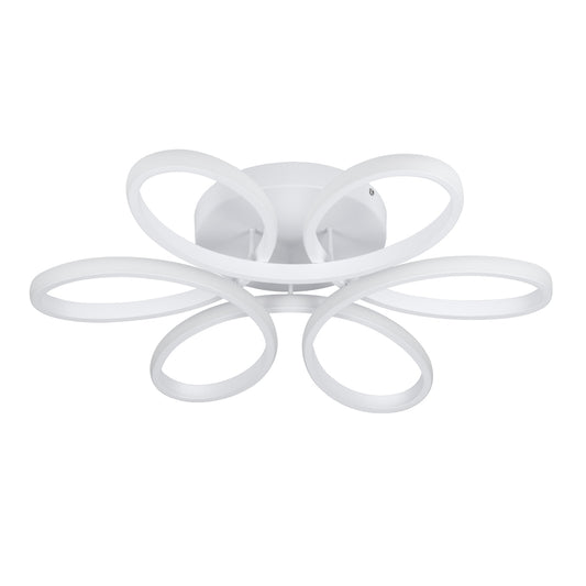 MARGARET 61401 Μοντέρνο Φωτιστικό Οροφής LED 54W 6210lm 360° AC 220-240V IP20 Ρυθμιζόμενο Λευκό CCT με Χειριστήριο από 2700K έως 6000K Dimmable - Lumileds SMD Chip - Λευκό Ματ - Μ57 x Π57 x Υ12