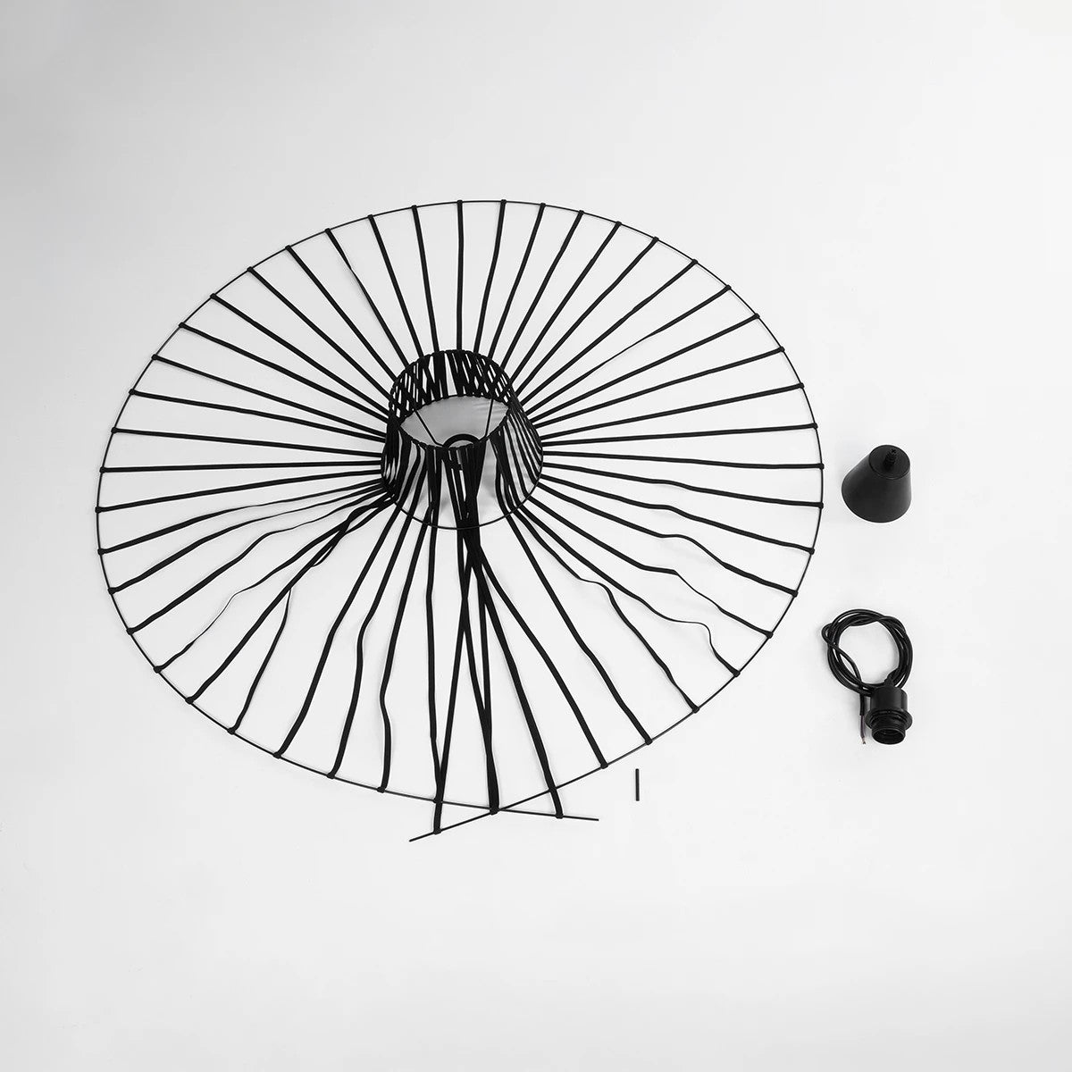 LUMINOVA 61467 Μοντέρνο Κρεμαστό Φωτιστικό Πλέγμα Μονόφωτο 1 x E27 IP20 Μαύρο Σχοινί με Μαύρο Σύρμα - Μ100 x Π100 x Υ30cm