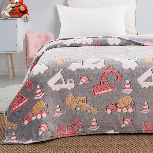 Κουβέρτα Μονή Φωσφορίζουσα Flash Art 6147 160x220εκ Γκρι