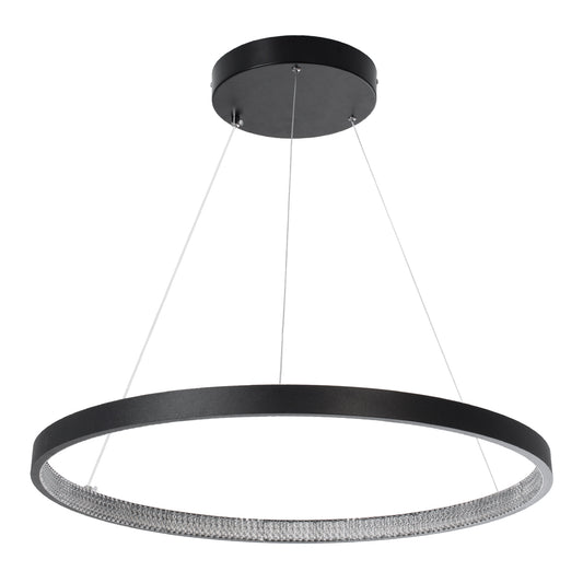 DIAMOND 61522 Μοντέρνο Κρεμαστό Φωτιστικό Οροφής LED 45W 5040lm 360° AC 220-240V IP20 Ρυθμιζόμενο Λευκό CCT με Χειριστήριο από 2700K έως 6000K Dimmable - Lumileds SMD Chip - Μαύρο Ματ - Μ60 x Π60 x Υ3