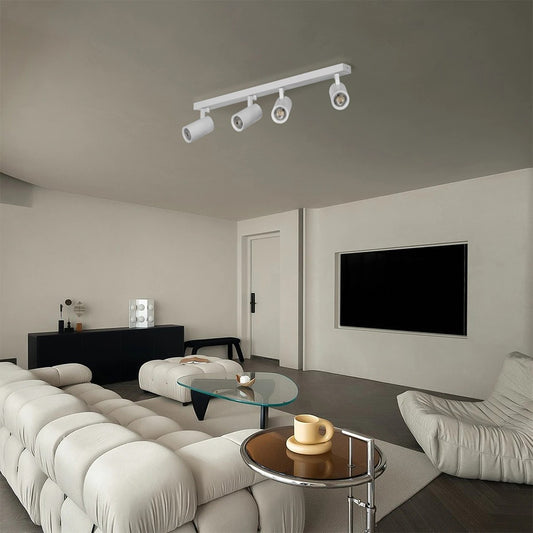 SPOTA KLV-101-0141 Κινούμενο Φωτιστικό Σποτ Οροφής για 4 Λάμπες MR16 με Ντουί GU10 AC 220-240V IP20 - Λευκό Ματ - Μ64 x Π6 x Υ14