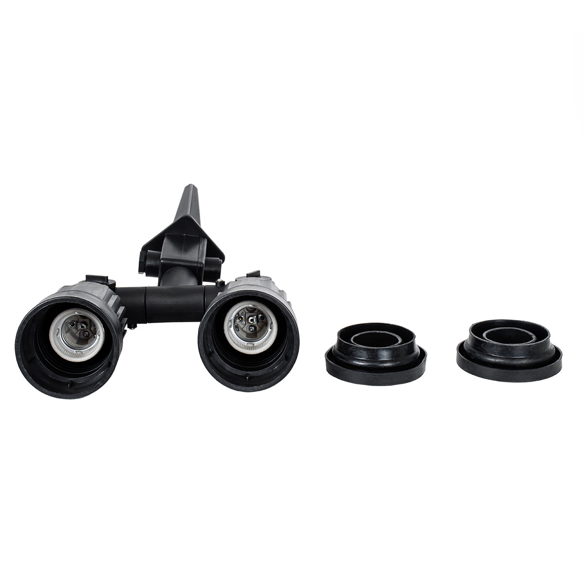 GRASEDO 61614 Καρφωτή Βάση Κήπου με 2 Ντουί E27 για Λάμπες Σποτ PAR38 - Αδιάβροχη IP67 - Υψηλής Αντοχής ABS - VDE Certified - Μ25 x Π7.5 x Υ43.5cm - Μαύρο