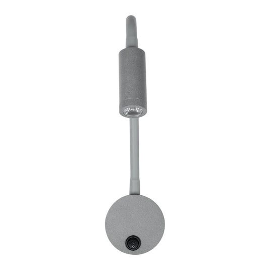 GOOSE 61689 Φωτιστικό Τοίχου - Απλίκα LED 3W 300lm 36° AC 220-240V IP20 - Reading Light - Θερμό Λευκό 2700K Γκρι Αλουμίνιο - Μ6.5 x Π22.5 x Υ23cm