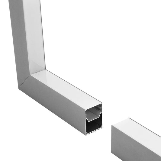 ALP-CORNER-IN90 BRIGHTRAIL 61782 Επιφανειακό / Κρεμαστό Προφίλ Αλουμινίου Γωνία με Λευκό Γαλακτερό Πατητό Κάλυμμα για Ταινίες LED IP20 - Γκρι Ανθρακί Ματ - Μ30 x Π5 x Υ7.5cm