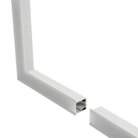 ALP-CORNER-SIDE90 RECESSA 61788 Χωνευτό Προφίλ Αλουμινίου Γωνία με Λευκό Γαλακτερό Πατητό Κάλυμμα για Ταινίες LED IP20 - Λευκό Ματ - Μ30 x Π3.5 x Υ4cm