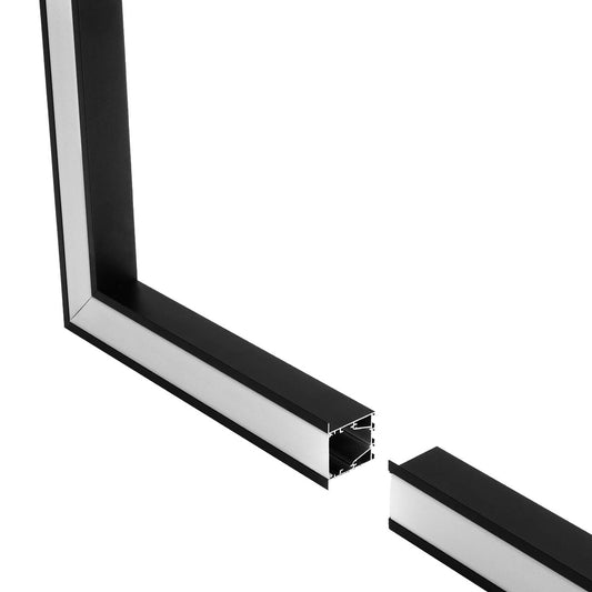 ALP-CORNER-SIDE90 RECESSA 61789 Χωνευτό Προφίλ Αλουμινίου Γωνία με Λευκό Γαλακτερό Πατητό Κάλυμμα για Ταινίες LED IP20 - Μαύρο Ματ - Μ30 x Π3.5 x Υ4cm