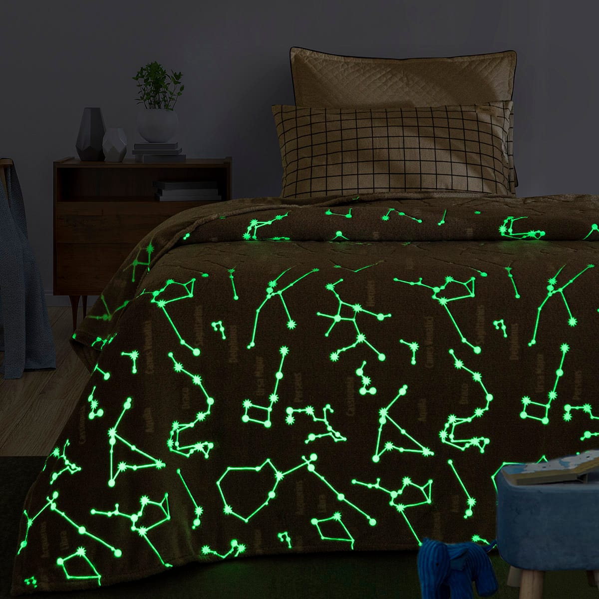 Κουβέρτα Μονή Φωσφορίζουσα Flash Art 6252 160x220εκ Γκρι