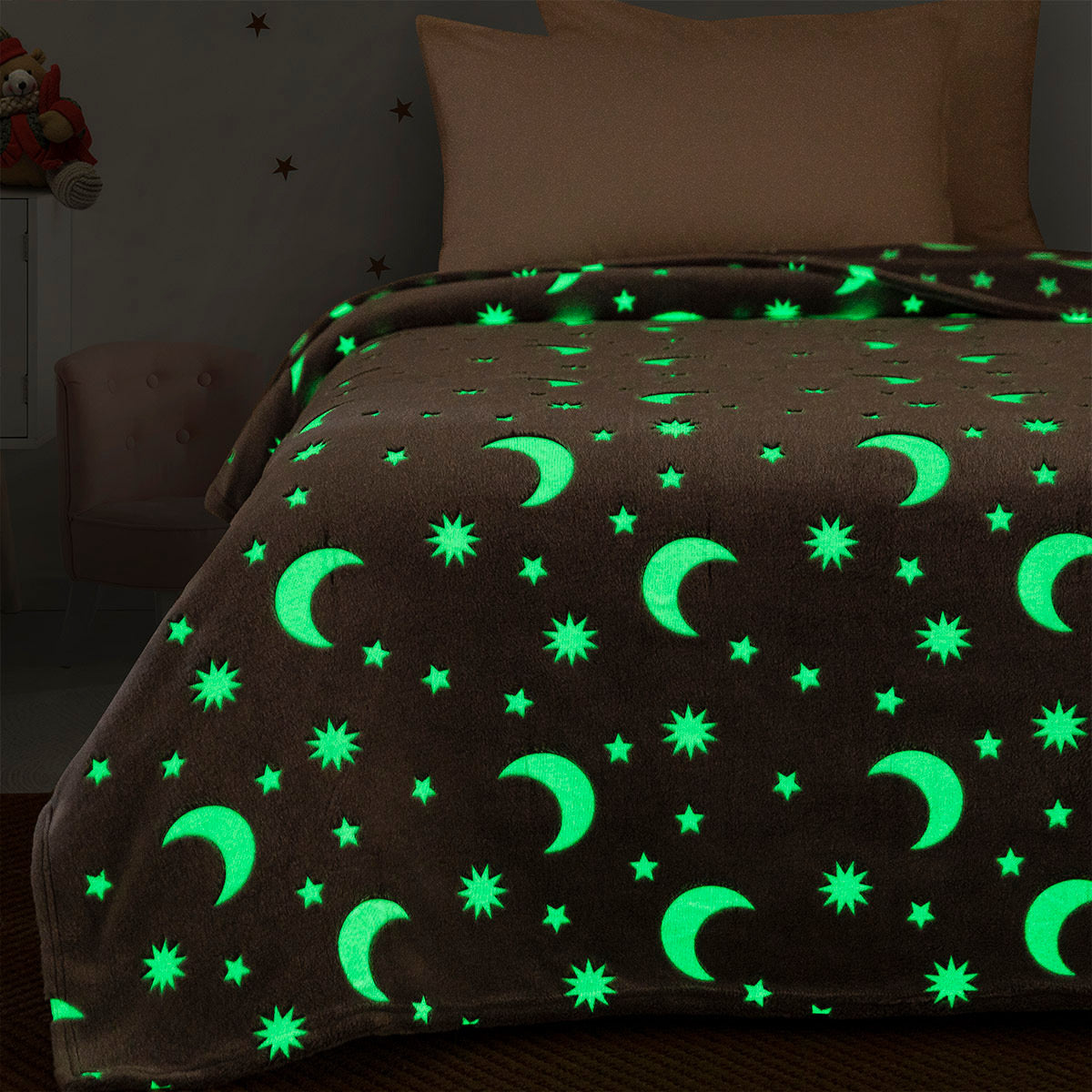 Κουβέρτα Μονή Φωσφορίζουσα Flash Art 6258 160x220εκ Γκρι