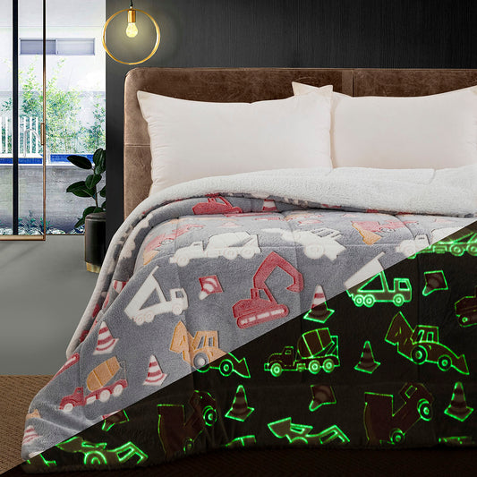 Κουβερτοπάπλωμα Μονό Φωσφοριζέ Glow Art 6269 160x220εκ Γκρι