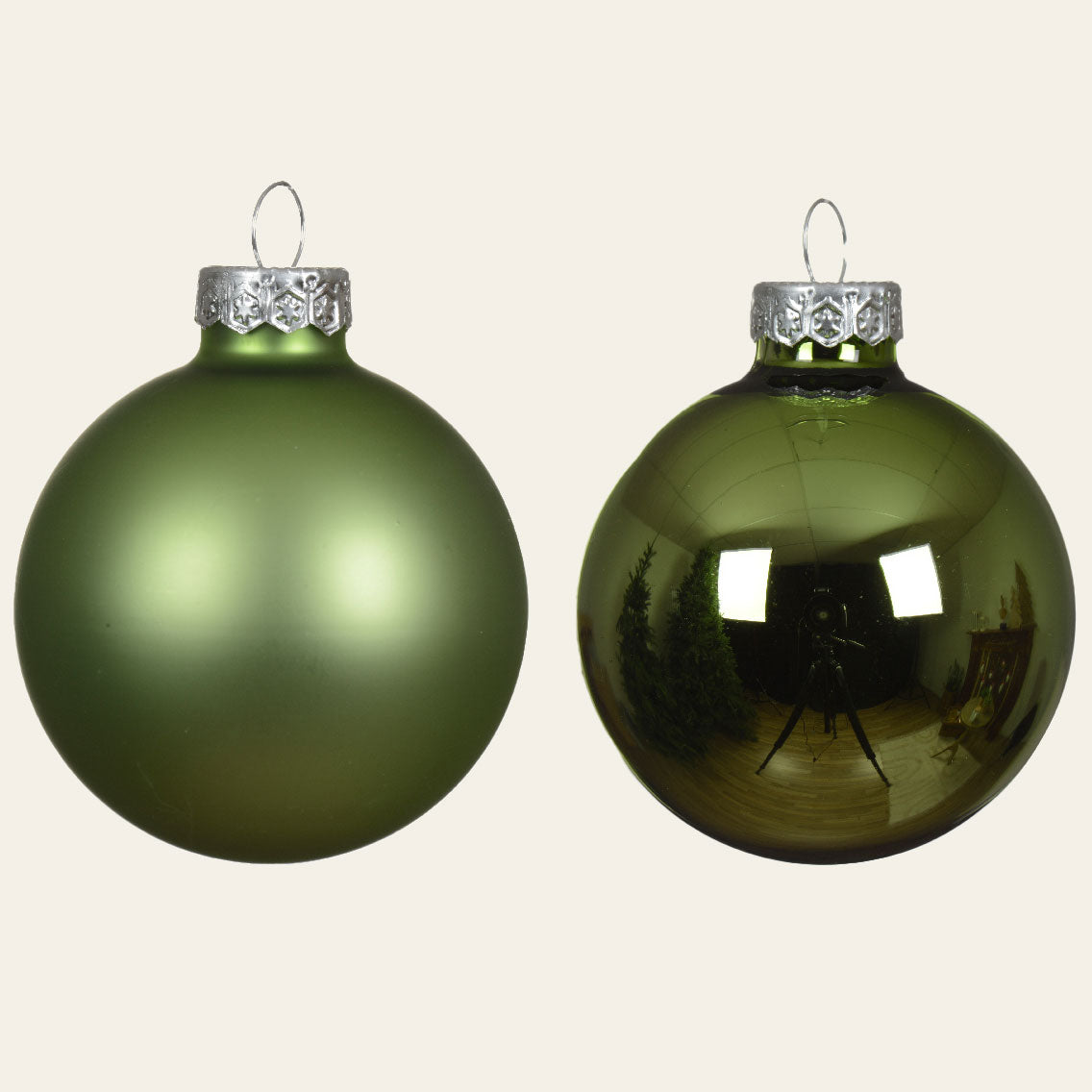 Γυάλινες Μπάλες Λαδί 6εκ Σετ 12 Τμχ