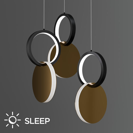 Φωτιστικό Κρεμαστό Symmetric 1E LED 45W Χρυσό-Μαύρο Φ25x120