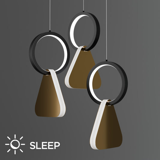 Φωτιστικό Κρεμαστό Symmetric 1F LED 45W Χρυσό-Μαύρο Φ25x120