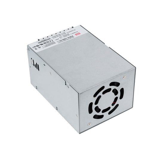 MEANWELL-PSPA1000-24 90792 Τροφοδοτικό/Μετασχηματιστής Class I PELV 1000W 42A AC 220-240V σε DC 24V IP20 - Ρυθμιζόμενo από DC 22V έως DC 28V - Ασημί - Μ17 x Π12 x Υ9.3