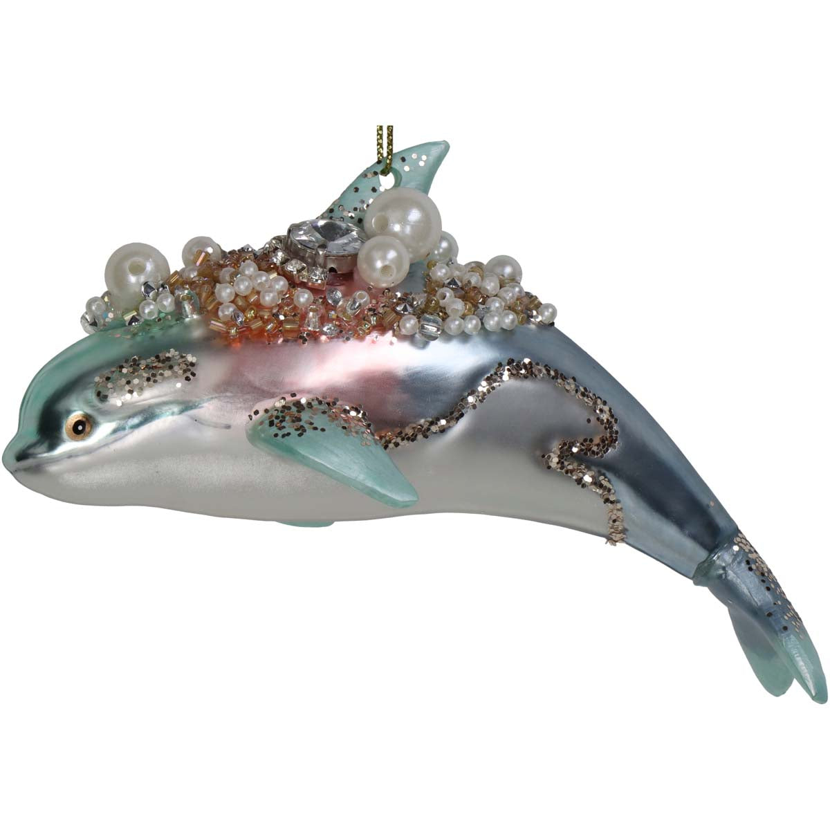 Στολίδι Δελφίνι Γυάλινο 13εκ