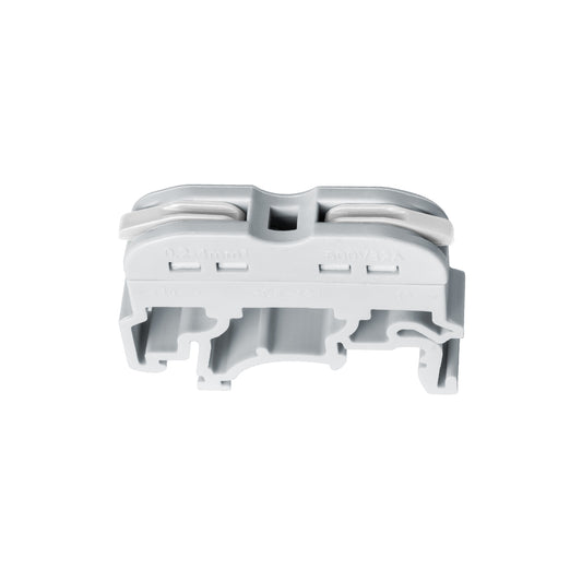 FAST-CONNECT 69900 Μονή Κλέμα Ράγας Ταχείας Σύνδεσης & Διακλάδωσης Καλωδίων για Ηλεκτρολογικούς Πίνακες - 1 x Είσοδος & 1 x Έξοδος με Συμβατή Διατομή Καλωδίων 0.2mm² έως 4mm² - 600V 32A Max - Μ4.5 x Π1 x Υ3.2cm - Γκρι & Λευκό - Πακέτο 10 Τεμαχίων