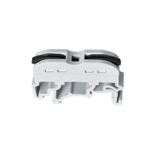 FAST-CONNECT 69901 Μονή Κλέμα Ράγας Ταχείας Σύνδεσης & Διακλάδωσης Καλωδίων για Ηλεκτρολογικούς Πίνακες - 1 x Είσοδος & 1 x Έξοδος με Συμβατή Διατομή Καλωδίων 0.2mm² έως 4mm² - 600V 32A Max - Μ4.5 x Π1 x Υ3.2cm - Γκρι & Μαύρο - Πακέτο 10 Τεμαχίων