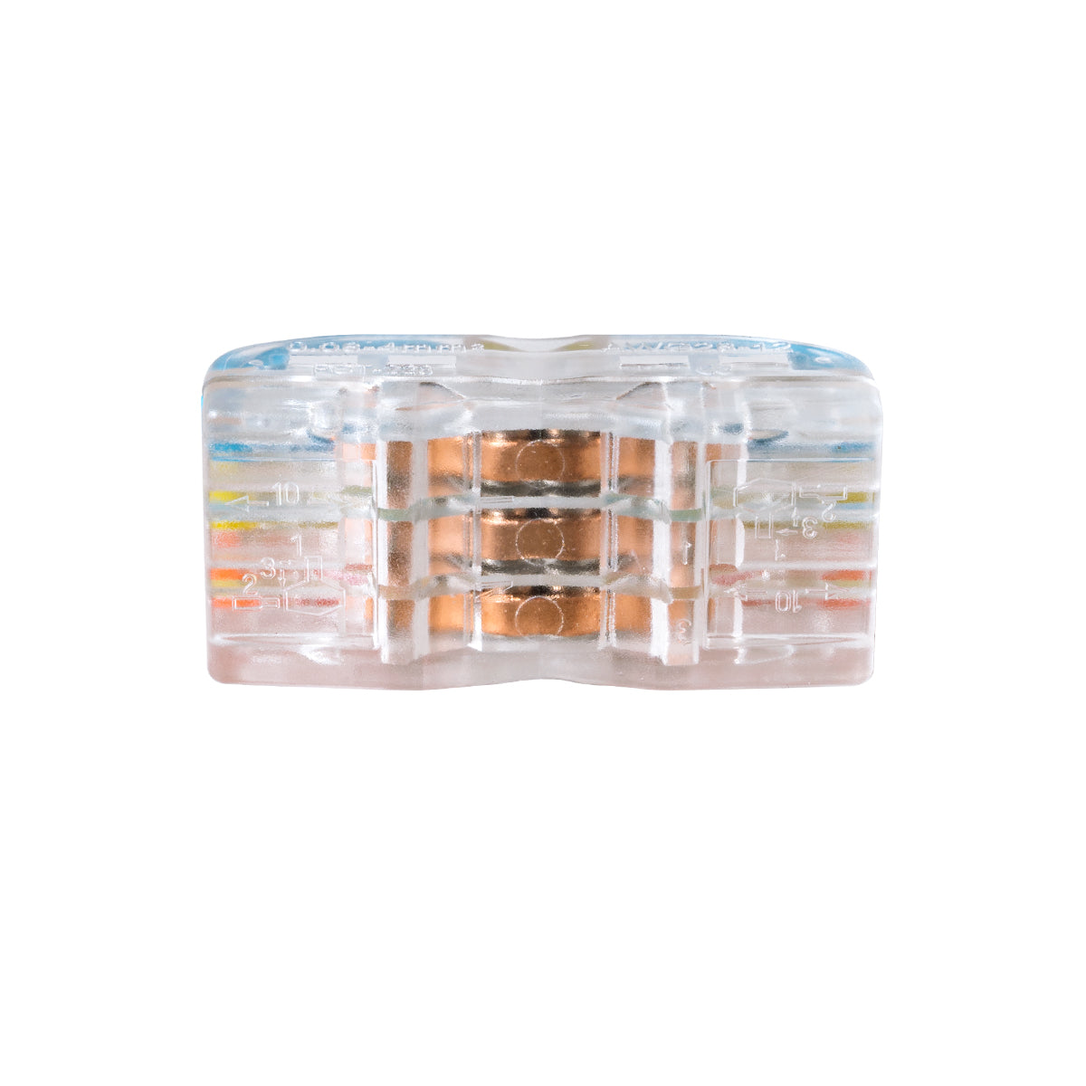 FAST-CONNECT 69908 Τριπλή Κλέμα Ταχείας Σύνδεσης & Διακλάδωσης Καλωδίων - 3 x Είσοδοι & 3 x Έξοδοι με Συμβατή Διατομή Καλωδίων 0.08mm² έως 2.5mm² - 250V/4KV 32A Max - Μ4 x Π4 x Υ1.5cm - Διάφανο με Πορτοκαλί, Κίτρινο & Μπλε - Πακέτο 5 Τεμαχίων