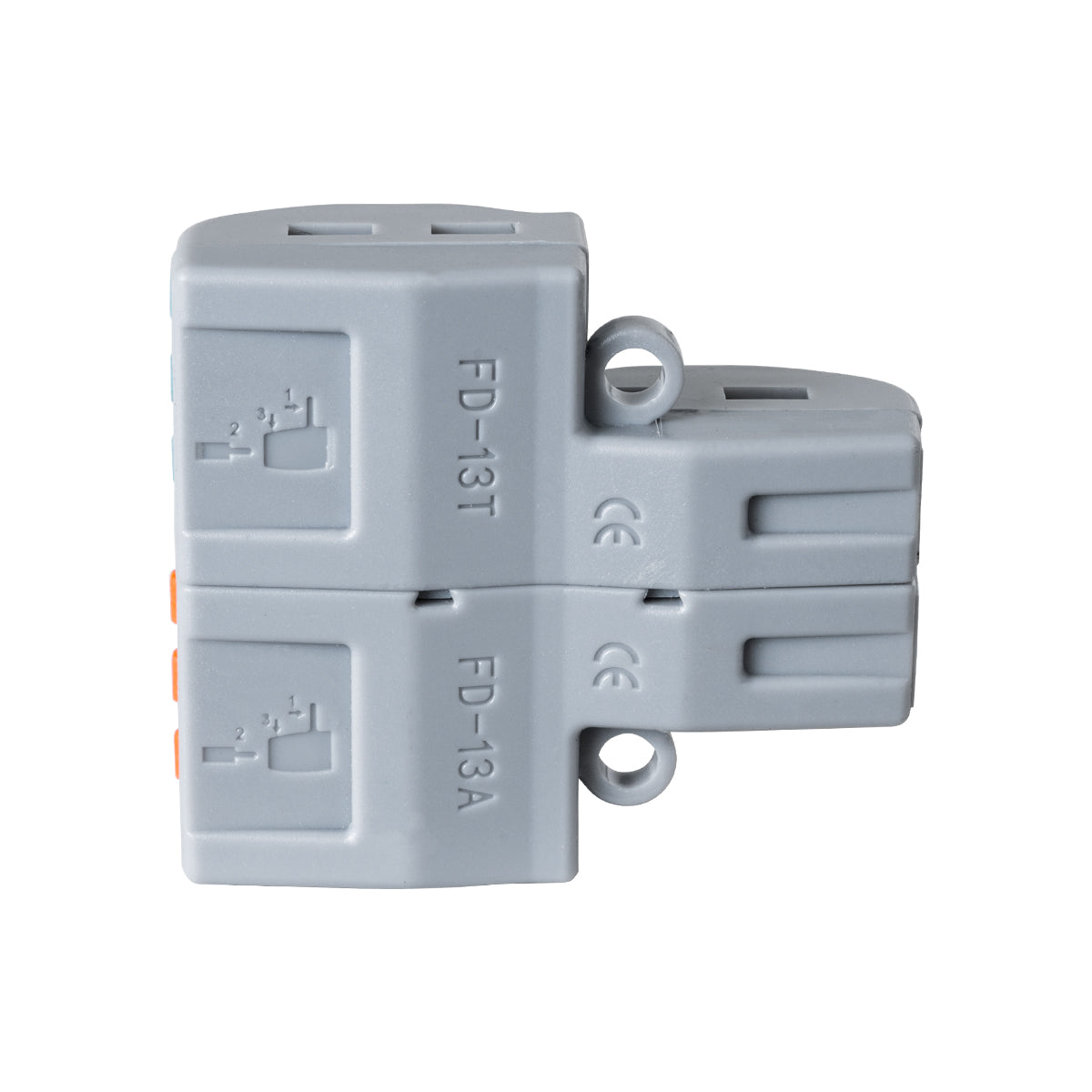FAST-CONNECT 69914 Διπλή σε Εξαπλή Κλέμα Ταχείας Σύνδεσης & Διακλάδωσης Καλωδίων - 2 x Είσοδοι & 6 x Έξοδοι με Συμβατή Διατομή Καλωδίων 0.08mm² έως 2.5mm² - 250V/4KV 32A Max - Μ3.6 x Π4 x Υ1.5cm - Γκρι με Πορτοκαλί & Μπλε - Πακέτο 5 Τεμαχίων