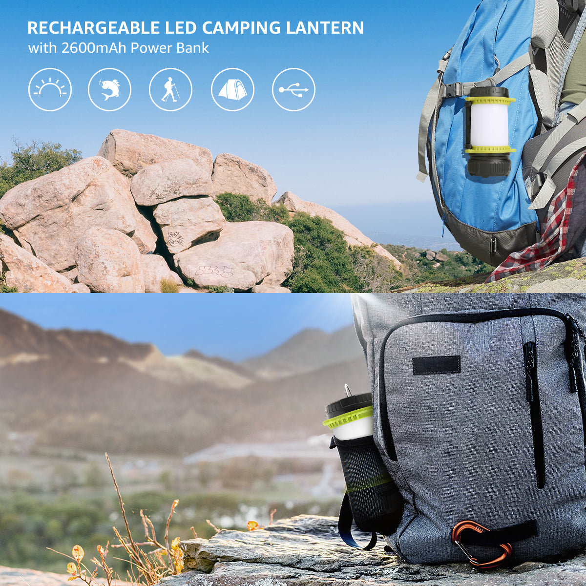 69936 Φορητός Φακός Χειρός Κάμπινγκ LED Osram 10W με Επαναφορτιζόμενη Μπαταρία 2600mAh & Καλώδιο Φόρτισης USB - CCT - Θερμό Λευκό 2700K - Φυσικό Λευκό 4500K - Ψυχρό Λευκό 6000K & Κόκκινο - Φ10 x Υ17cm