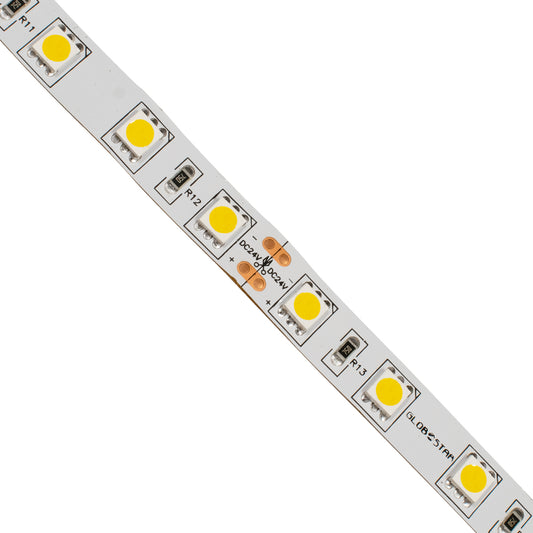 70222 Ταινία LED SMD 5050 5m 14.4W/m 60LED/m 1648lm/m 120° DC 24V IP20 Θερμό Λευκό 3000K