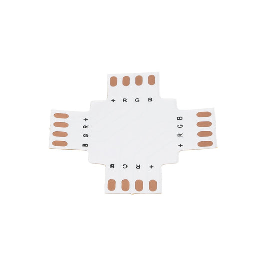 70709 Connector + Σταυρός για RGB Ταινίες LED 7.2 & 14.4 Watt - Μ3 x Π3 x Υ0.1cm