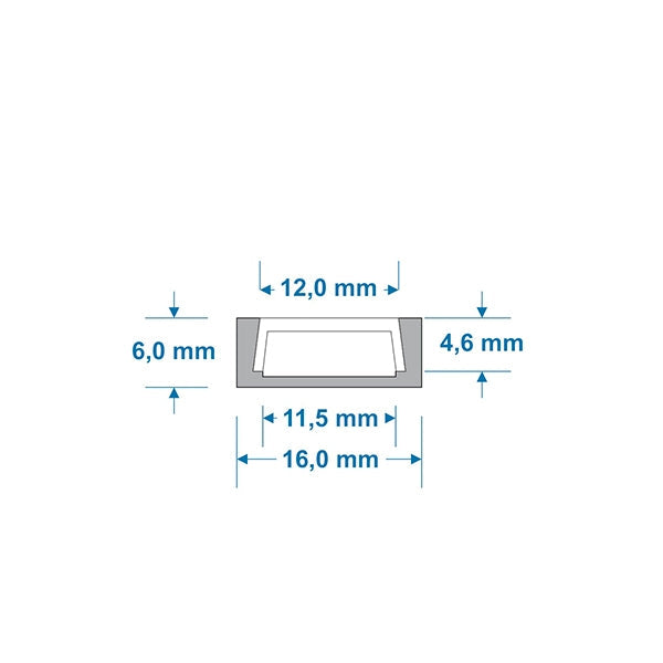 ALP-LINEAR ALPINA 70801-1M Επιφανειακό Προφίλ Αλουμινίου με Λευκό Γαλακτερό Συρόμενο Κάλυμμα για Ταινίες LED IP20 - Ασημί & Λευκό - Μ100 x Π1.6 x Υ0.6