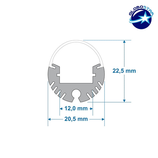 70817-1M Κρεμαστό Προφίλ Αλουμινίου Ανοδιωμένο με Οβάλ Λευκό Οπάλ Κάλυμμα για 1 Σειρά Ταινίας LED Πατητό - Press On 1 Μέτρο