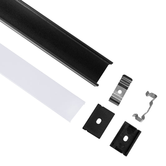 ALP-LINEAR VEXTA 70825-3M Επιφανειακό Προφίλ Αλουμινίου με Λευκό Γαλακτερό Πατητό Κάλυμμα για Ταινίες LED IP20 - Μαύρο & Λευκό - Μ300 x Π3 x Υ2 - Πακέτο 5 Τεμαχίων