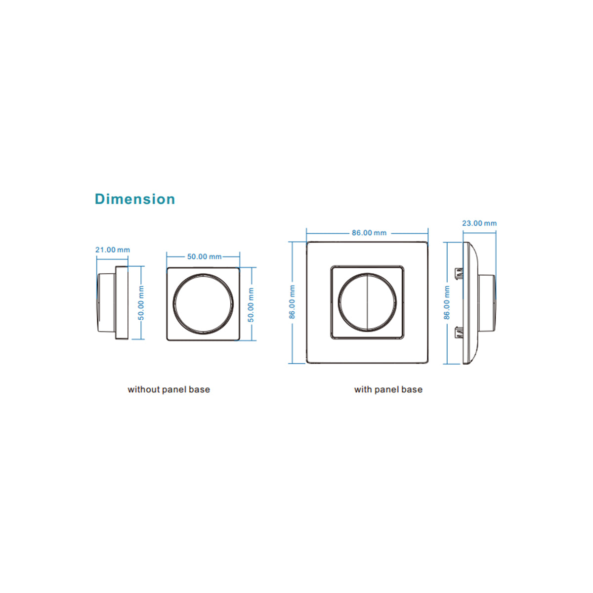 71443 K1 Mi-BOXER Ασύρματο Επιτοίχιο Χειριστήριο Dimmer RF 2.4Ghz για όλα τα Μονόχρωμα Mi-BOXER Controller DC 3V 1 x CR2032 - IP20 Λευκό Μ8.5 x Π8.5 x Υ2.5cm