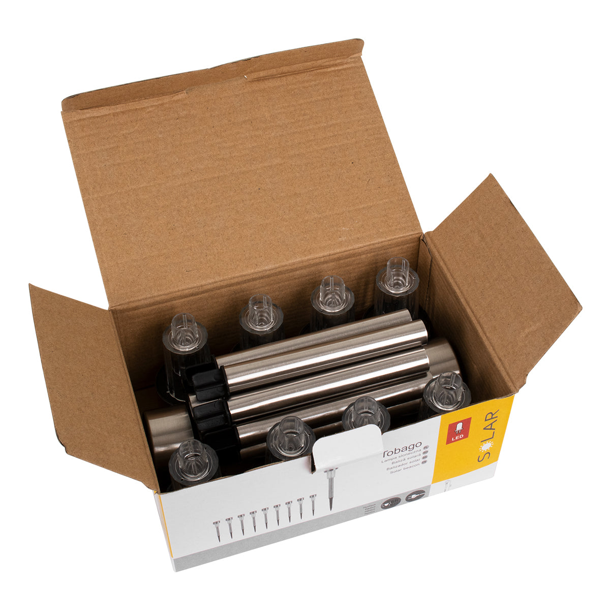 71520-10 ΣΕΤ 10 Τεμαχίων Αυτόνομα Ηλιακά Φωτιστικά LED SMD 1W 100lm με Ενσωματωμένη Μπαταρία 600mAh - Φωτοβολταϊκό Πάνελ με Αισθητήρα Ημέρας-Νύχτας Αδιάβροχο IP65 Φανάρι Κήπου Στρογγυλό Ψυχρό Λευκό 6000K