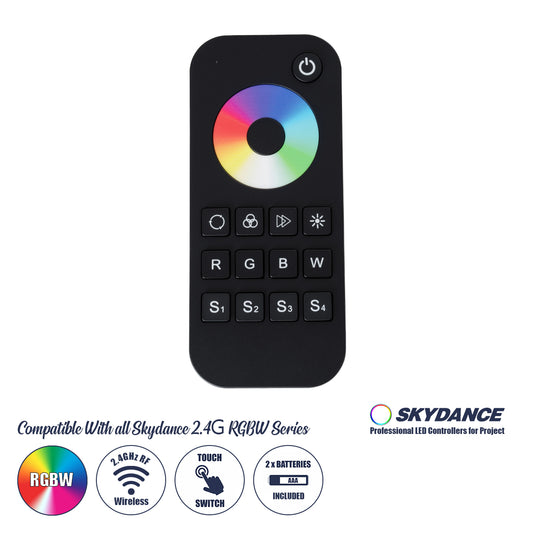 71548 RT4 SKYDANCE Ασύρματο Χειριστήριο Αφής RF 2.4Ghz 1 Group για όλα τα RGB/RGBW SKYDANCE Controller DC 3V 2 x AAA - IP20 Μαύρο Μ12.2 x Π5.3 x Υ1.7cm