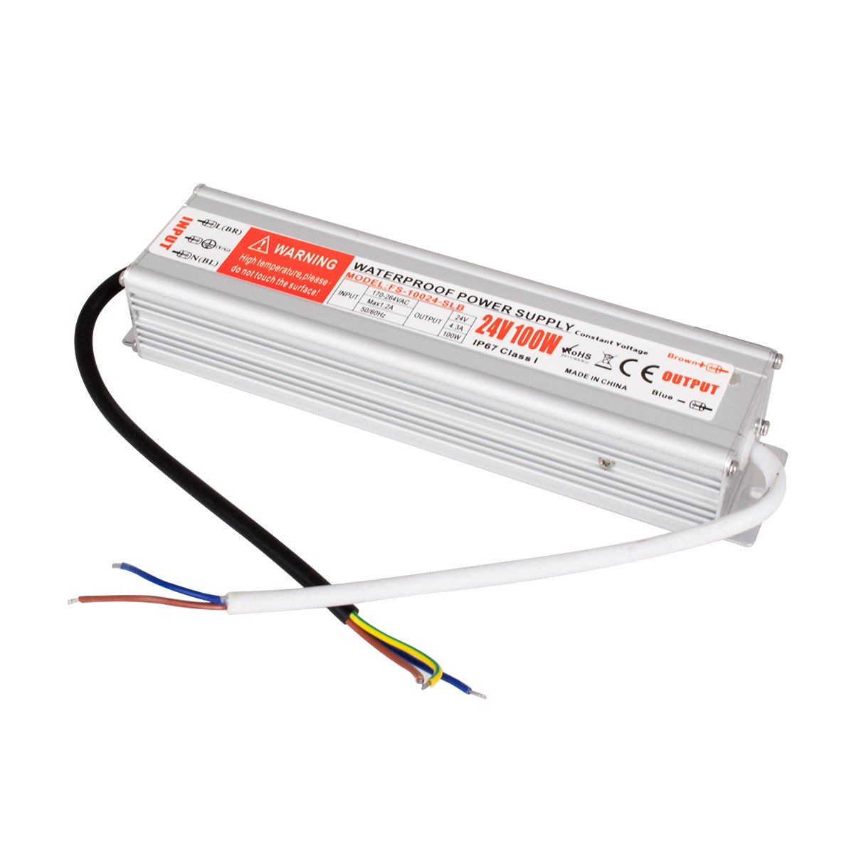 73062 Μεταλλικό Τροφοδοτικό SELV για Προϊόντα LED 100W 4.3A - AC 220-240V σε DC 24V - Αδιάβροχο IP67 Μ23.5 x Π6 x Υ4cm