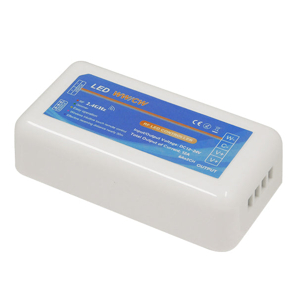 Ασύρματος LED Δέκτης - Receiver Dimmer 2.4G RF CCT 2 Χρωμάτων για Groups 12v (144w) - 24v (288w) DC 73353
