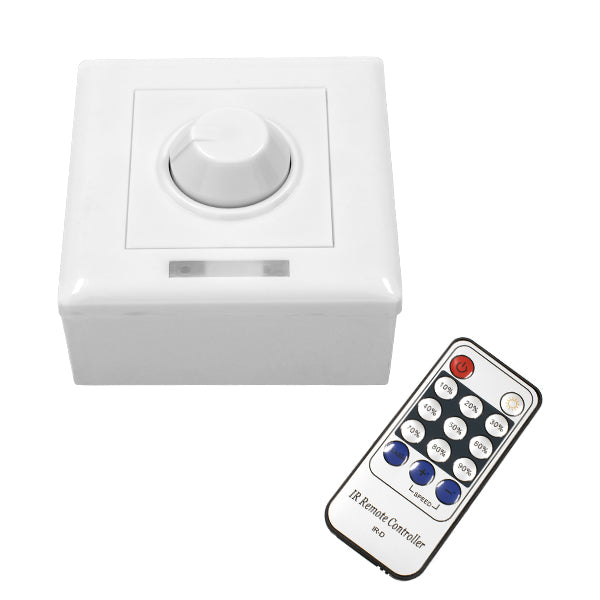 DIMMERONIA 73371 AC Triac Dimmer Τοίχου με RF Ασύρματο Χειριστήριο με 1 x 1.5A 350W Κανάλι AC 220-240V 1.5A 350W Max IP20 - Μ8.8 x Π5.7 x Υ8.8