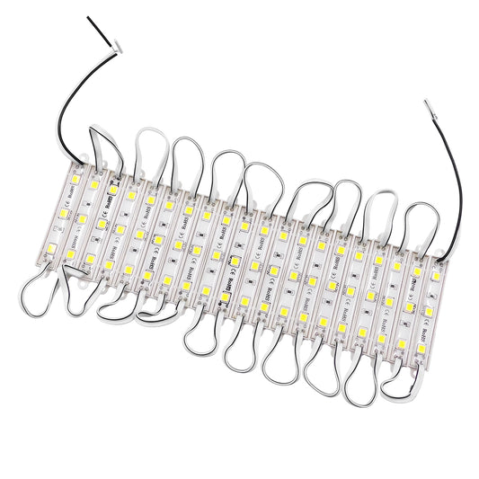 MODULARI 73701 Module LED 0.8W 80lm 120° DC 12V Αδιάβροχο IP65 3 x SMD5050 Chip Ψυχρό Λευκό 6000K Dimmable - Μ8.7 x Π1.3 x Υ0.5 - Πακέτο 20 Τεμαχίων