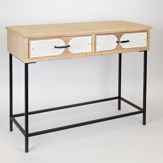 ΚΟΝΣΟΛΑ ΞΥΛΙΝΗ NATURAL-ΛΕΥΚΗ 100x41x80.5