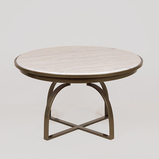 ΤΡΑΠΕΖΙ ΜΕΤΑΛΛΙΚΟ ΧΡΥΣΟ - ΛΕΥΚΟ 70x70x40