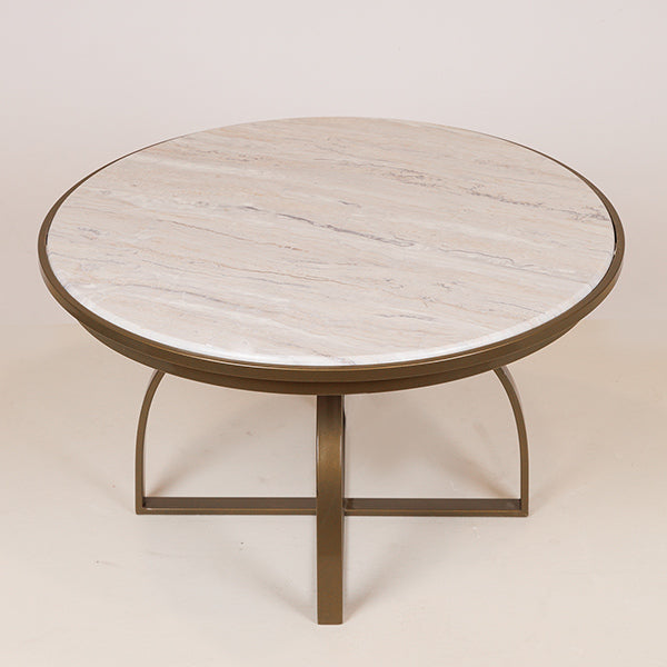 ΤΡΑΠΕΖΙ ΜΕΤΑΛΛΙΚΟ ΧΡΥΣΟ - ΛΕΥΚΟ 70x70x40