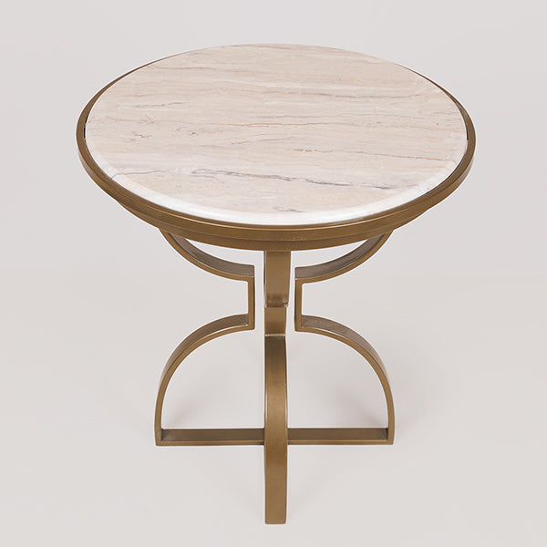 ΤΡΑΠΕΖΙ ΜΕΤΑΛΛΙΚΟ ΧΡΥΣΟ - ΛΕΥΚΟ 50x50x52