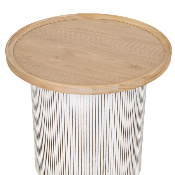 ΤΡΑΠΕΖΑΚΙ ΒΟΗΘΗΤΙΚΟ ΞΥΛΙΝΟ ΧΡΩΜΑ ΦΥΣΙΚΟ ΒΑΣΗ ΛΕΥΚΗ 45x45x40