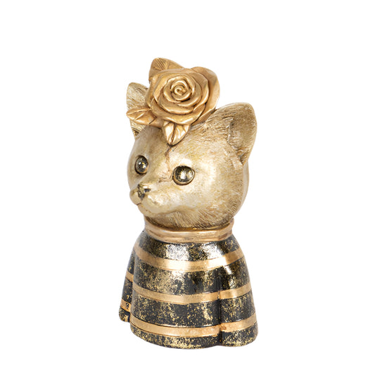 ΕΠΙΤΡΑΠΕΖΙΟ ΔΙΑΚΟΣΜΗΤΙΚΟ ΓΑΤΑ ΜΑΥΡΟ & ΧΡΥΣΟ 11x9x18