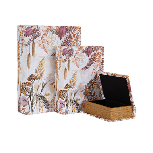 S/3 ΚΟΥΤΙΑ ΒΙΒΛΙΑ ΞΥΛΙΝΑ ΜΠΕΖ 30x22x8 23x17x6 16x11x5