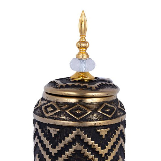 ΒΑΖΟ ΚΕΡΑΜΙΚΟ ΜΑΥΡΟ-ΧΡΥΣΟ 15x15x42.2