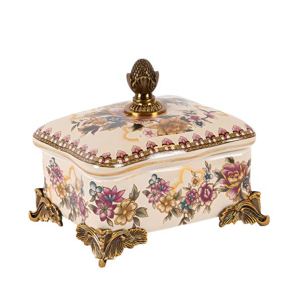 ΔΙΑΚΟΣΜΗΤΙΚΟ ΚΟΥΤΙ ΠΟΡΣΕΛΑΝΗ ΛΕΥΚΟ-ΧΡΥΣΟ 15x11x15