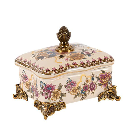 ΔΙΑΚΟΣΜΗΤΙΚΟ ΚΟΥΤΙ ΠΟΡΣΕΛΑΝΗ ΛΕΥΚΟ-ΧΡΥΣΟ 15x11x15