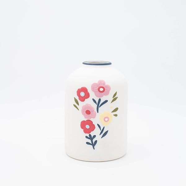 ΒΑΖΟ ΚΕΡΑΜΙΚΟ ΛΕΥΚΟ ΜΕ ΛΟΥΛΟΥΔΙΑ 12.8x13.4x19.2