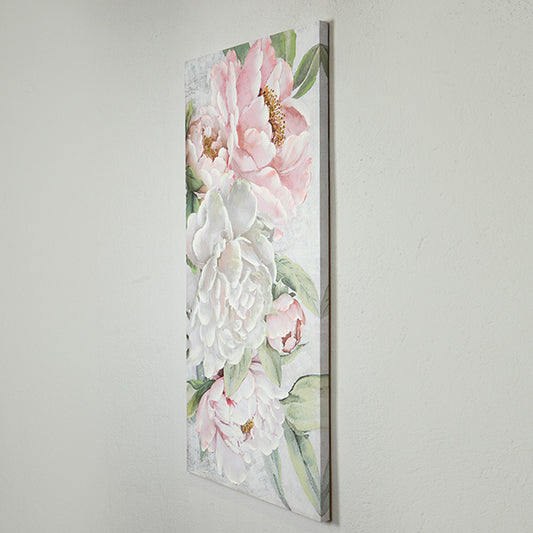 ΠΙΝΑΚΑΣ ΣΕ ΚΑΜΒΑ ΜΕ ΛΟΥΛΟΥΔΙΑ ΡΟΖ-ΛΕΥΚΟ-ΠΡΑΣΙΝΟ-ΧΡΥΣΟ 80x120x3.5