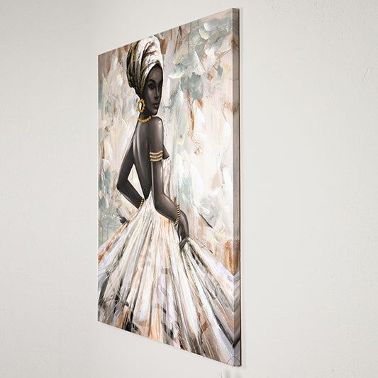 ΠΙΝΑΚΑΣ ΚΑΜΒΑΣ ΑΦΡΙΚΑΝΑ ME ΦΤΕΡΗ ΛΕΥΚΟ-ΧΡΥΣΟ-ΚΑΦΕ 90x3x120